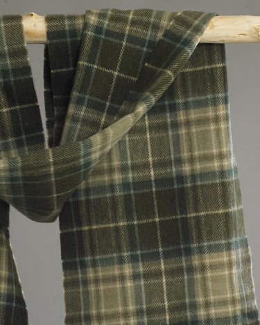 Green x Cream Classic Tartan Cashmere Scarf